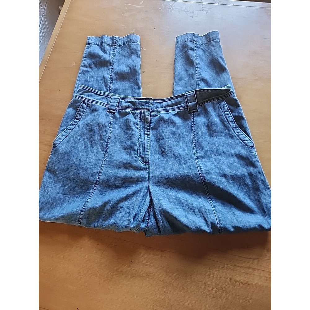 Talbots Tie Waist Ankle Chino Size 14 Linen Super Soft (Missing Belt)‎